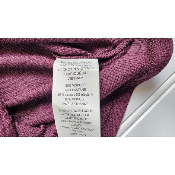 Michael Kors Ribbed V Neck Long Sleeve Tie‎ Front Top Burgundy Size Small - Picture 9 of 9